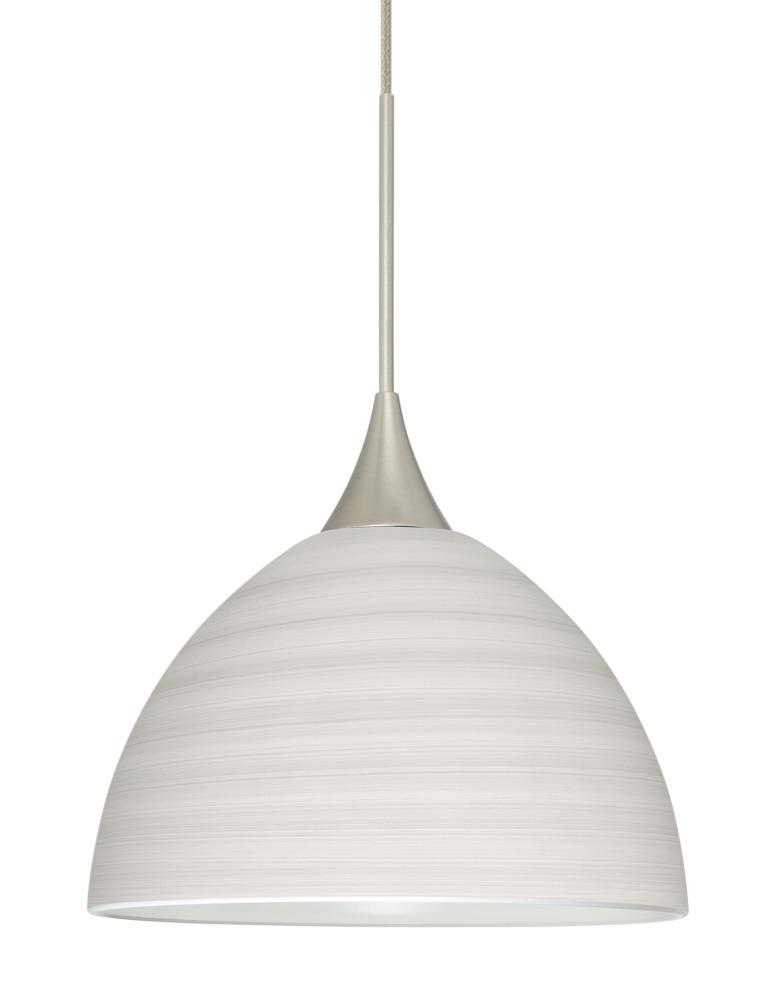 Besa Pendant Brella Satin Nickel Chalk 1x50W Halogen