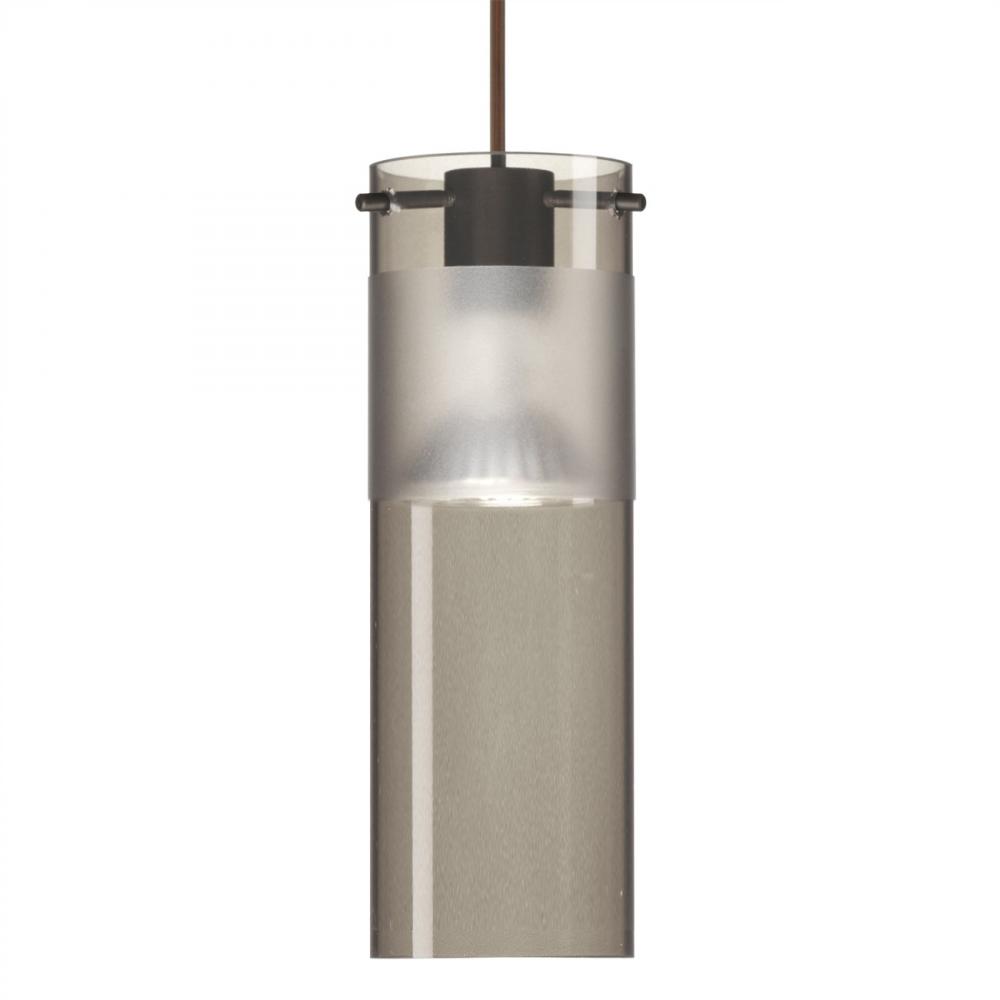 Besa, Scope 7 Cord Pendant, Smoke/Frost, Bronze Finish, 1x50W MAX GY6.35 Base