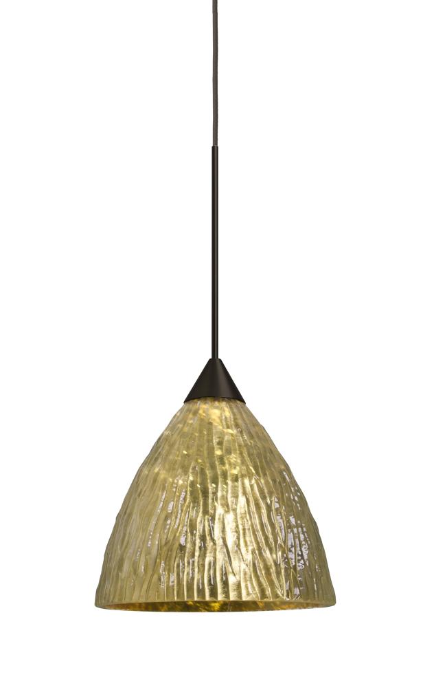 Besa, Eve Cord Pendant, Stone Gold Foil, Bronze Finish, 1x50W Halogen