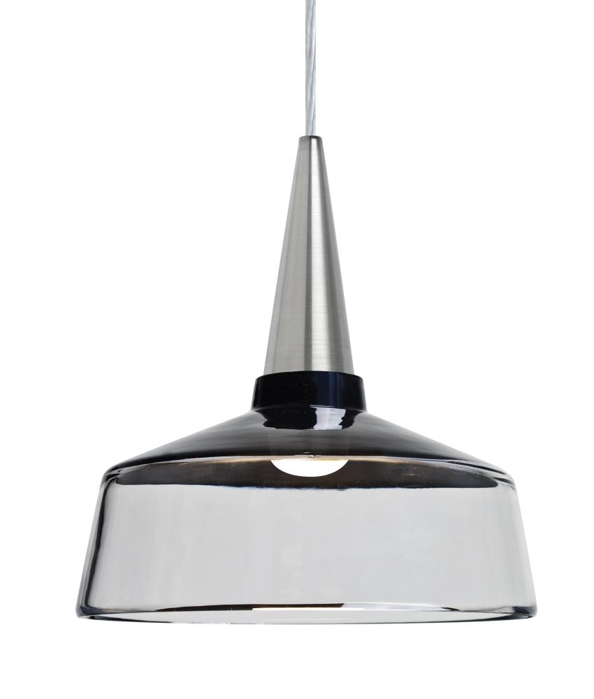 Baron 10 Cord Pendant, Black/Clear, Satin Nickel Finish, 1x60W Medium base