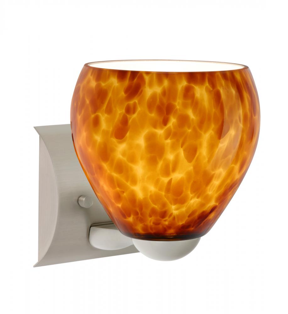 Besa Wall Bolla Satin Nickel Amber Cloud 1x60W Medium Base