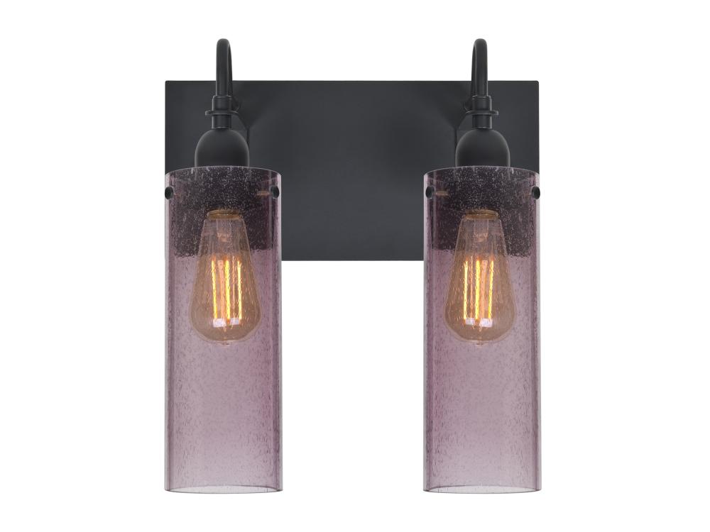 Besa Juni 10 Vanity, Plum Bubble, Black Finish, 2x7W LED Filament