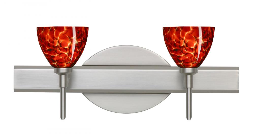 Besa Divi Wall 2SW Garnet Satin Nickel 2x40W G9