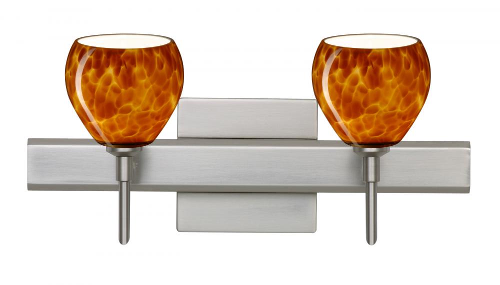 Besa Wall With SQ Canopy Tay Tay Satin Nickel Amber Cloud 2x40W G9