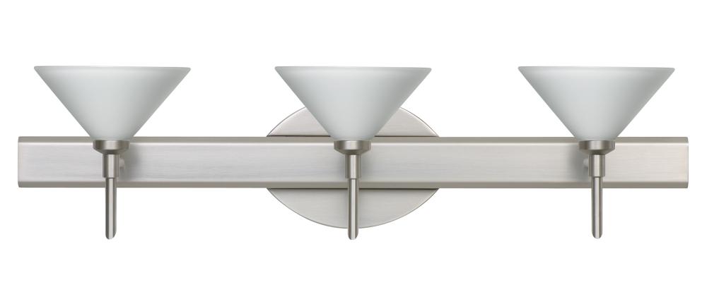 Besa Wall Kona Satin Nickel White 3x5W LED