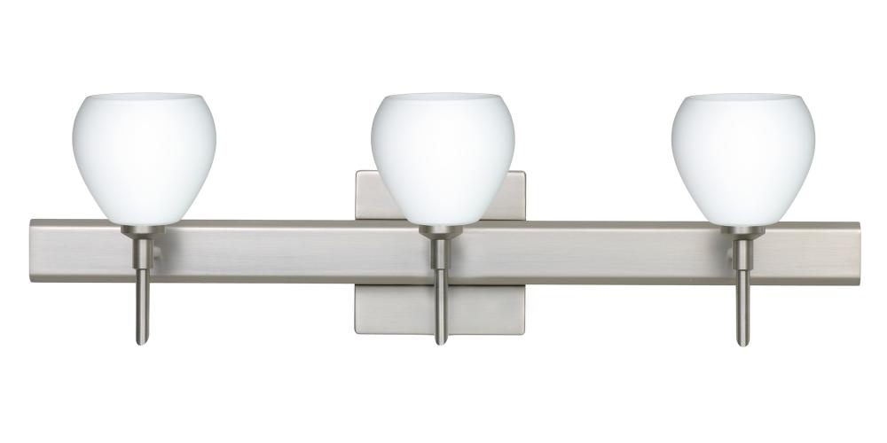 Besa Wall With SQ Canopy Tay Tay Satin Nickel Opal Matte 3x40W G9