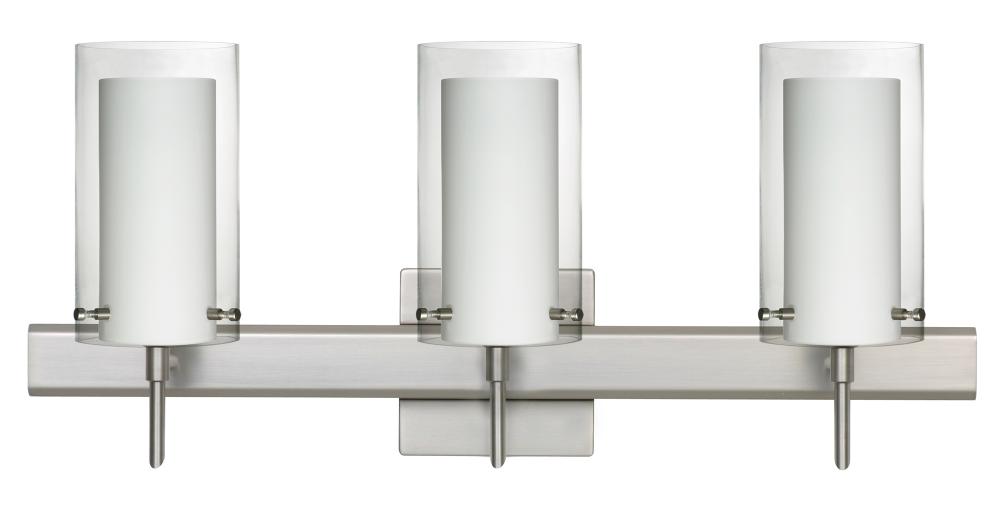 Besa Pahu 4 Wall With SQ Canopy 3SW Clear/Opal Satin Nickel 3x40W G9