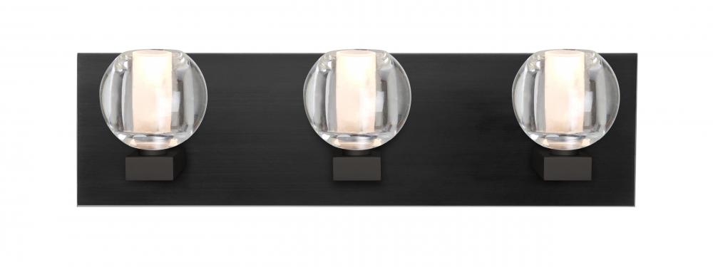 Besa, Boca Vanity, Clear, Black Finish, 3x40W G9 Base