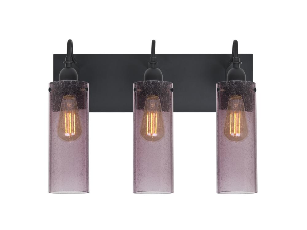 Besa Juni 10 Vanity, Plum Bubble, Black Finish, 3x7W LED Filament