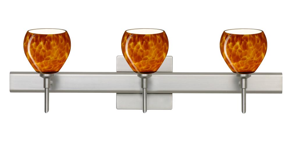 Besa Wall With SQ Canopy Tay Tay Satin Nickel Amber Cloud 3x40W G9