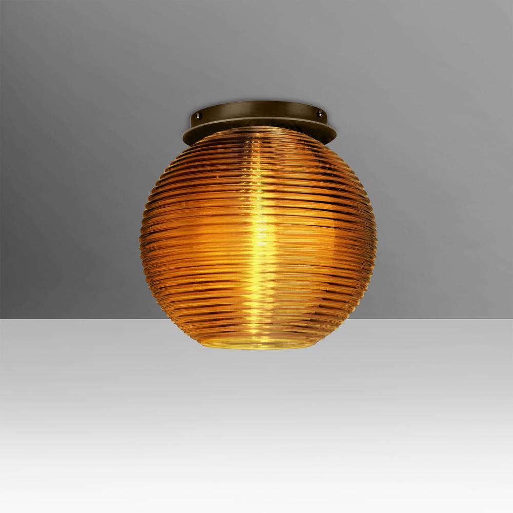 Besa Kristall 8 Ceiling, Amber, Bronze Finish, 1x9W LED