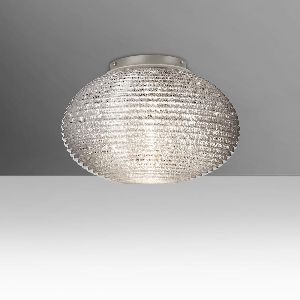 Besa, Pape 10 Ceiling, Glitter, Satin Nickel Finish, 1x9W LED