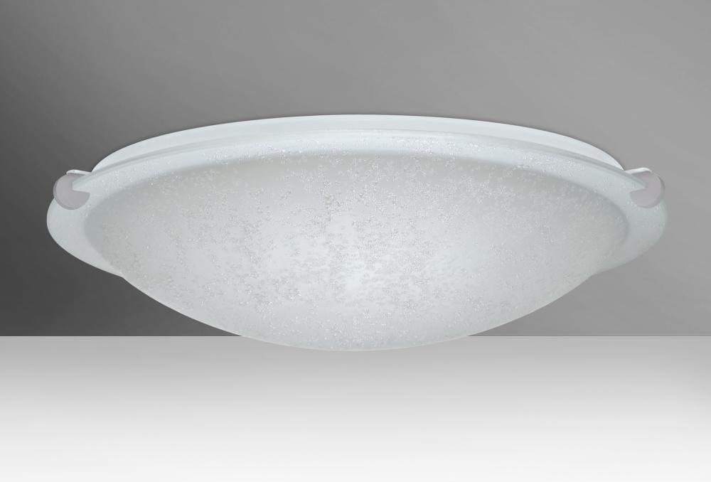 Besa Ceiling Trio 20 Satin Nickel Stucco 3x11W LED