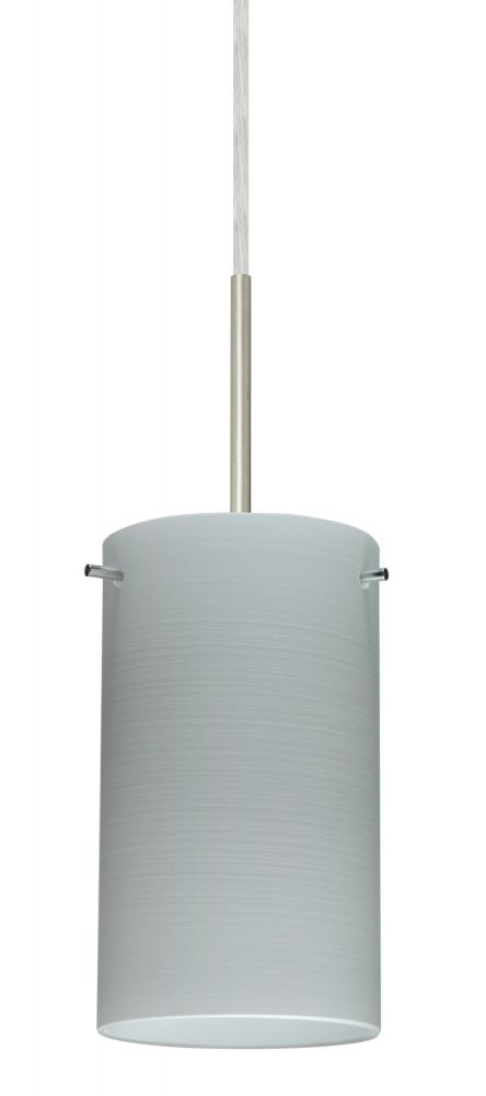 Besa Stilo 7 Pendant For Multiport Canopy Satin Nickel Chalk 1x40W B10 Med