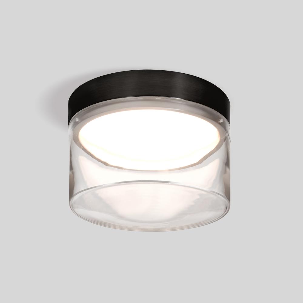 Besa Epic Flush mount, Clear Shade, Black Finish, 1x12W LED