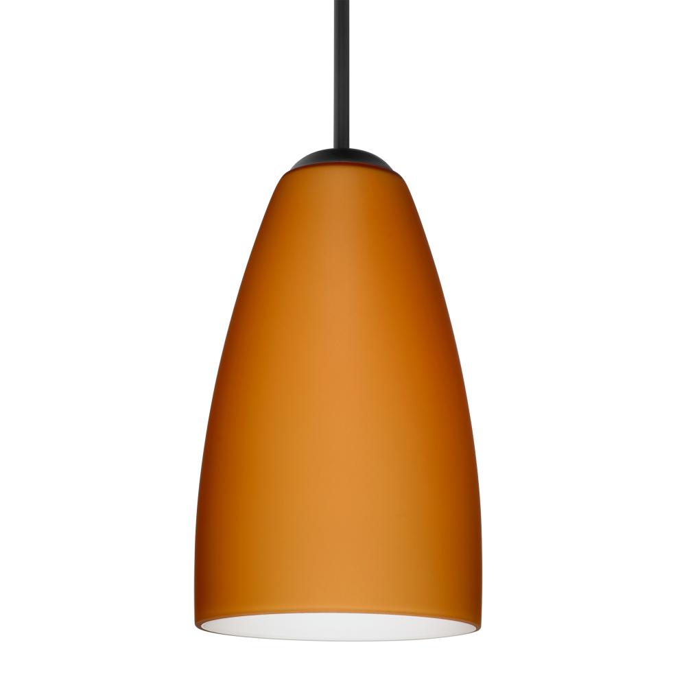 Besa Riva 9 LED Pendant J Amber Matte Black 1x9W LED