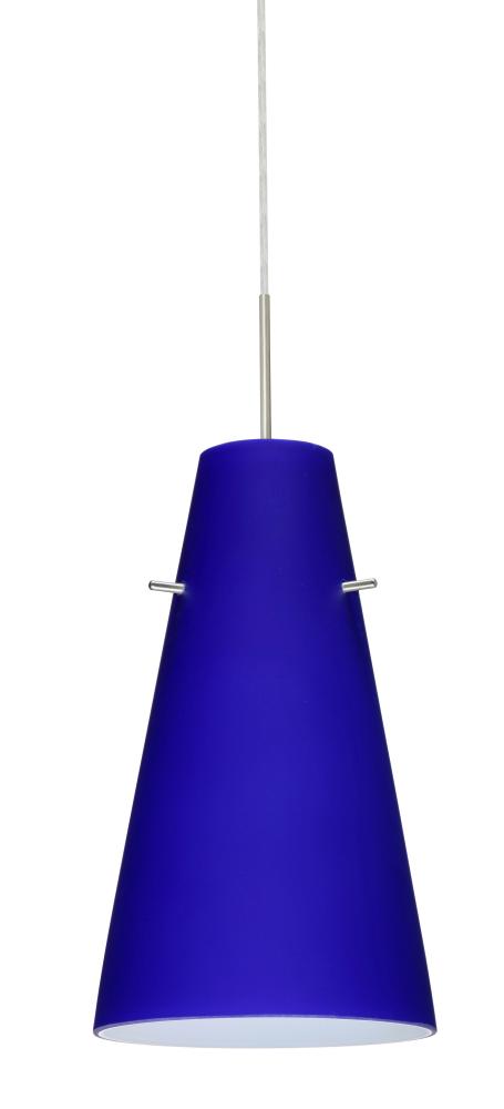 Besa Cierro Pendant For Multiport Canopy Satin Nickel Cobalt Blue Matte 1x100W Medium