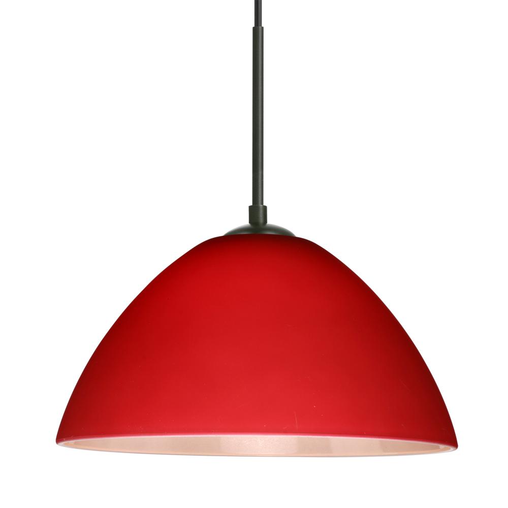 Besa Tessa Pendant For Multiport Canopy Black Red Matte 1x75W MAX E26 Base