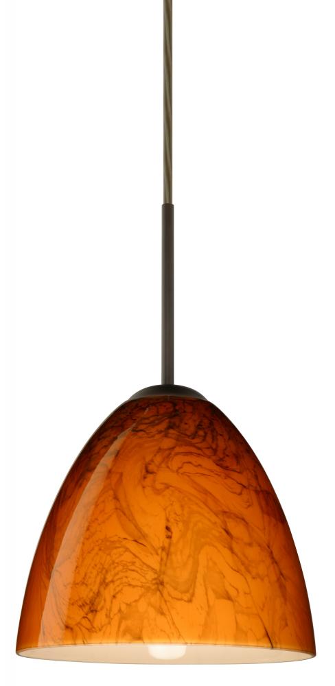 Besa Vila LED Pendant For Multiport Canopy Habanero Bronze 1x9W LED