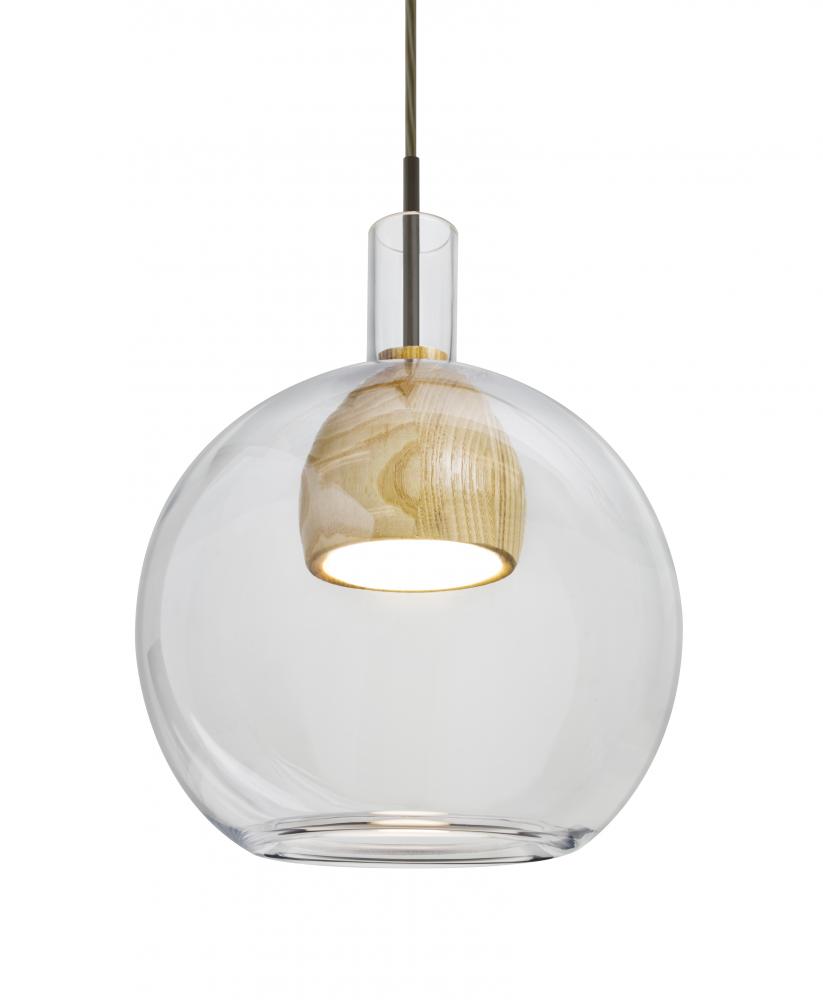 Besa, Benji Cord Pendant For Multiport Canopy, Clear/Natural, Bronze Finish, 1x9W LED