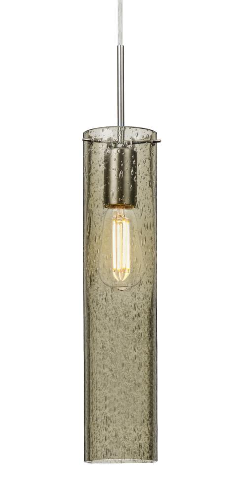 Besa, Juni 16 Pendant For Multiport Canopy, Latte Bubble, Satin Nickel, 1x4W LED Fila