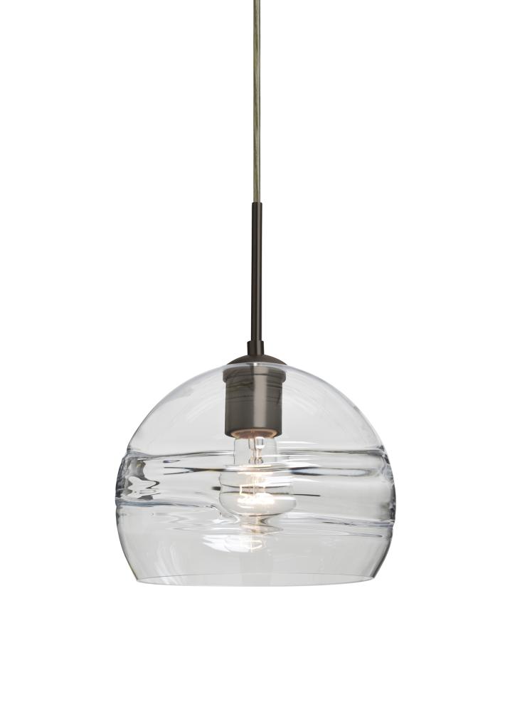 Besa Spirit 8 Pendant For Multiport Canopy, Clear, Bronze Finish, 1x60W Medium Base