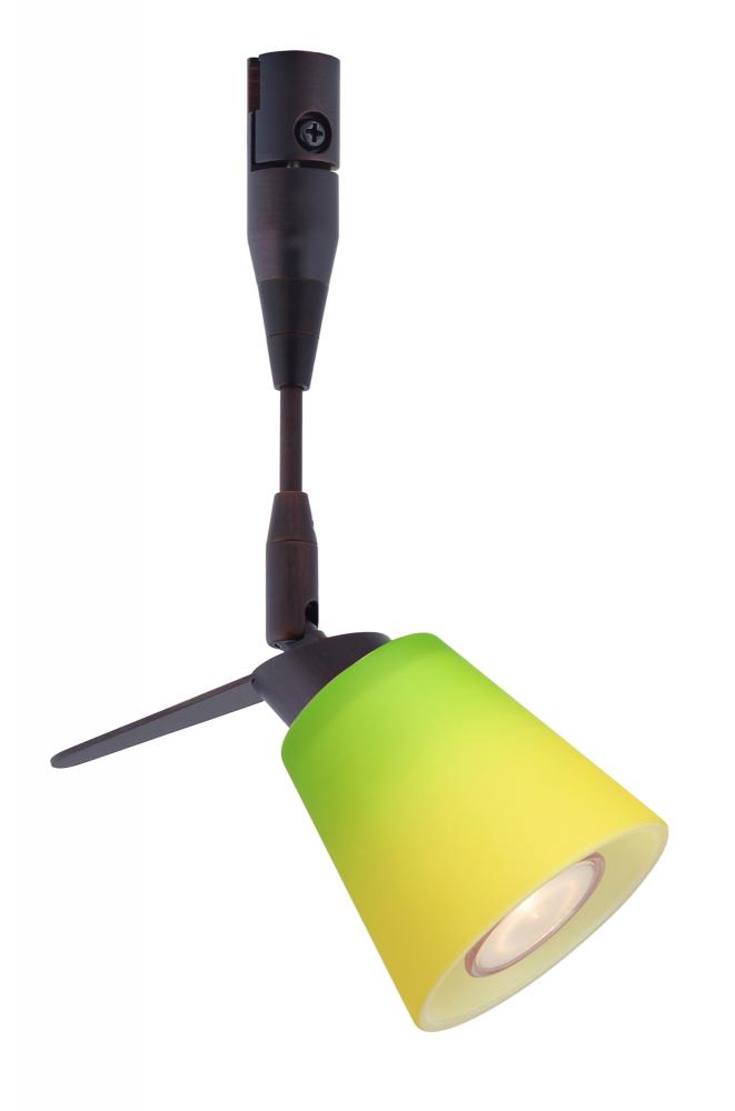 Besa Spotlight With 18&#34; Stem Canto 3 Bronze Bicolor Green/Yellow 1x35W Halogen Mr11