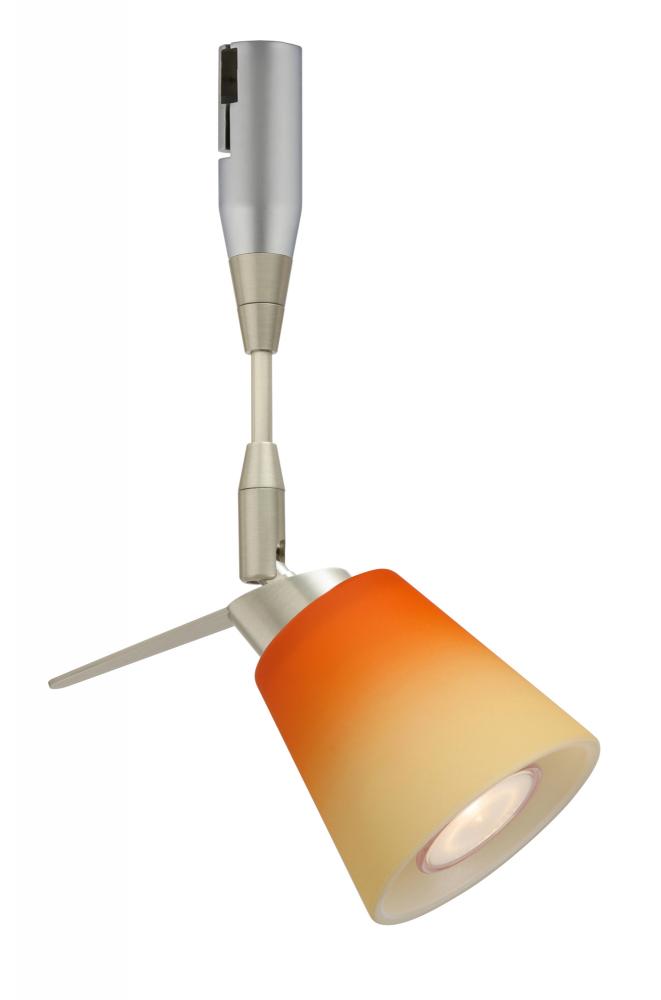 Besa Spotlight With 6&#34; Stem Canto 3 Satin Nickel Bicolor Orange/Pina 1x35W Halogen Mr