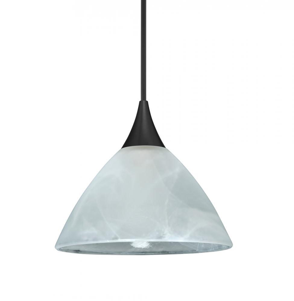 Besa Pendant Domi, Black Finish, Marble 1x5W LED