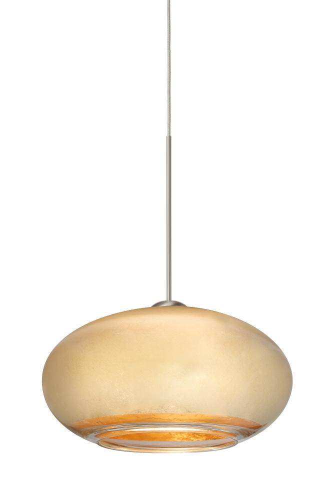 Besa Pendant Brio 7 Satin Nickel Gold Foil 1x35W Halogen