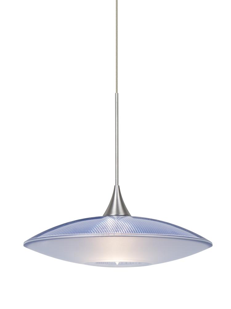 Besa Pendant Spazio Satin Nickel Blue/Frost 1x50W Halogen