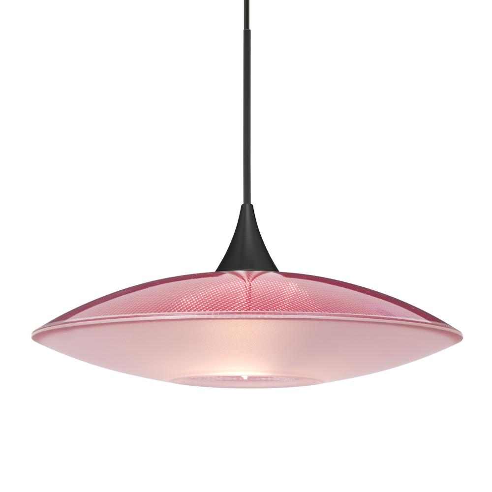 Besa Pendant Spazio, Black Finish, Red/Frost 1x50W MAX GY6.35 Base