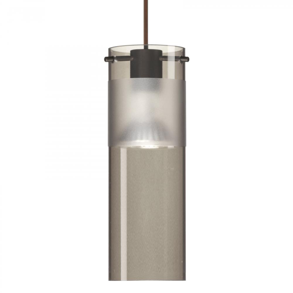 Besa, Scope 7 Cord Pendant, Smoke/Frost, Bronze Finish, 1x5W LED