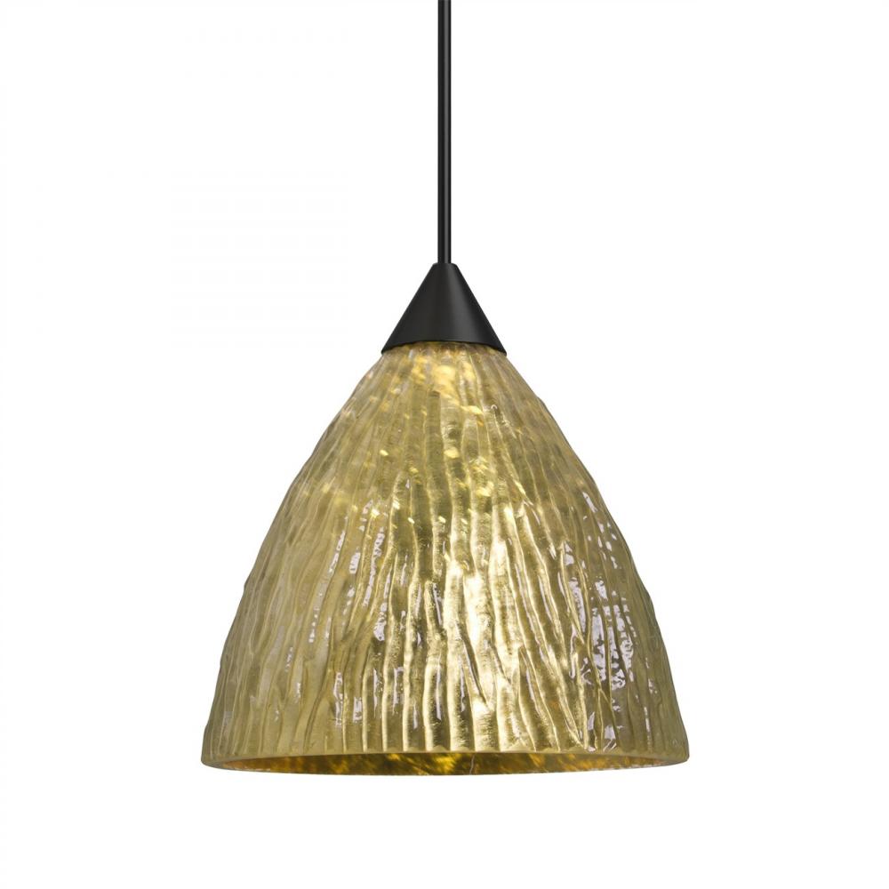 Besa Eve Pendant, Stone Gold Foil, Black Finish, 1x50W MAX GY6.35 Base