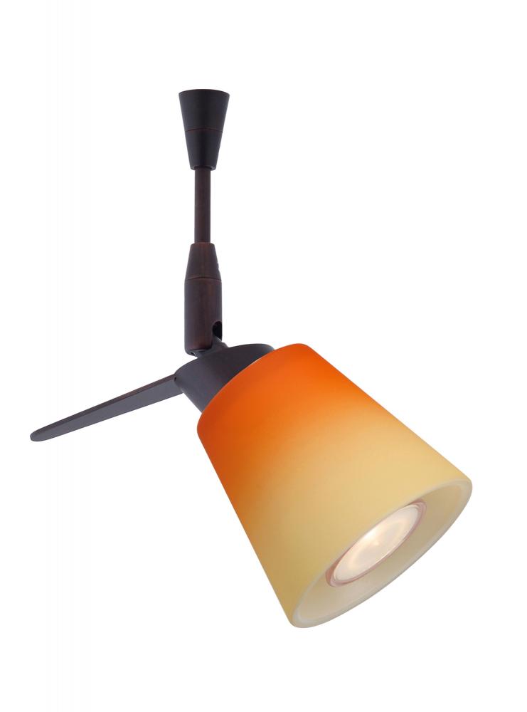 Besa Spotlight With 18&#34; Stem Canto 3 Bronze Bicolor Orange/Pina 1x35W Halogen Mr11