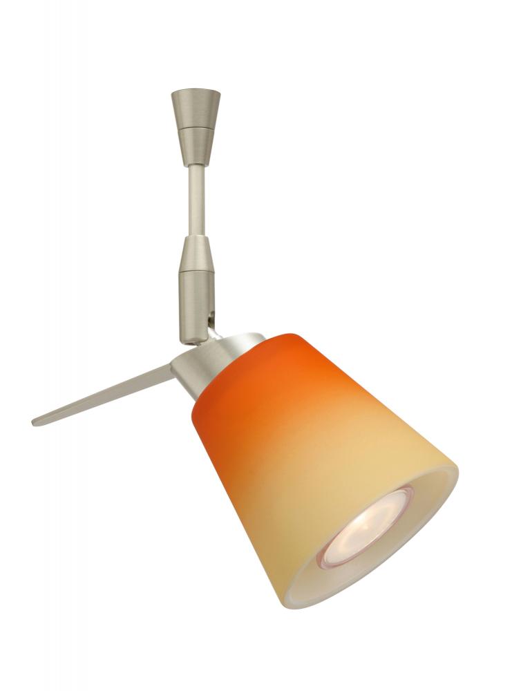 Besa Spotlight With 18&#34; Stem Canto 3 Satin Nickel Bicolor Orange/Pina 1x35W Halogen M