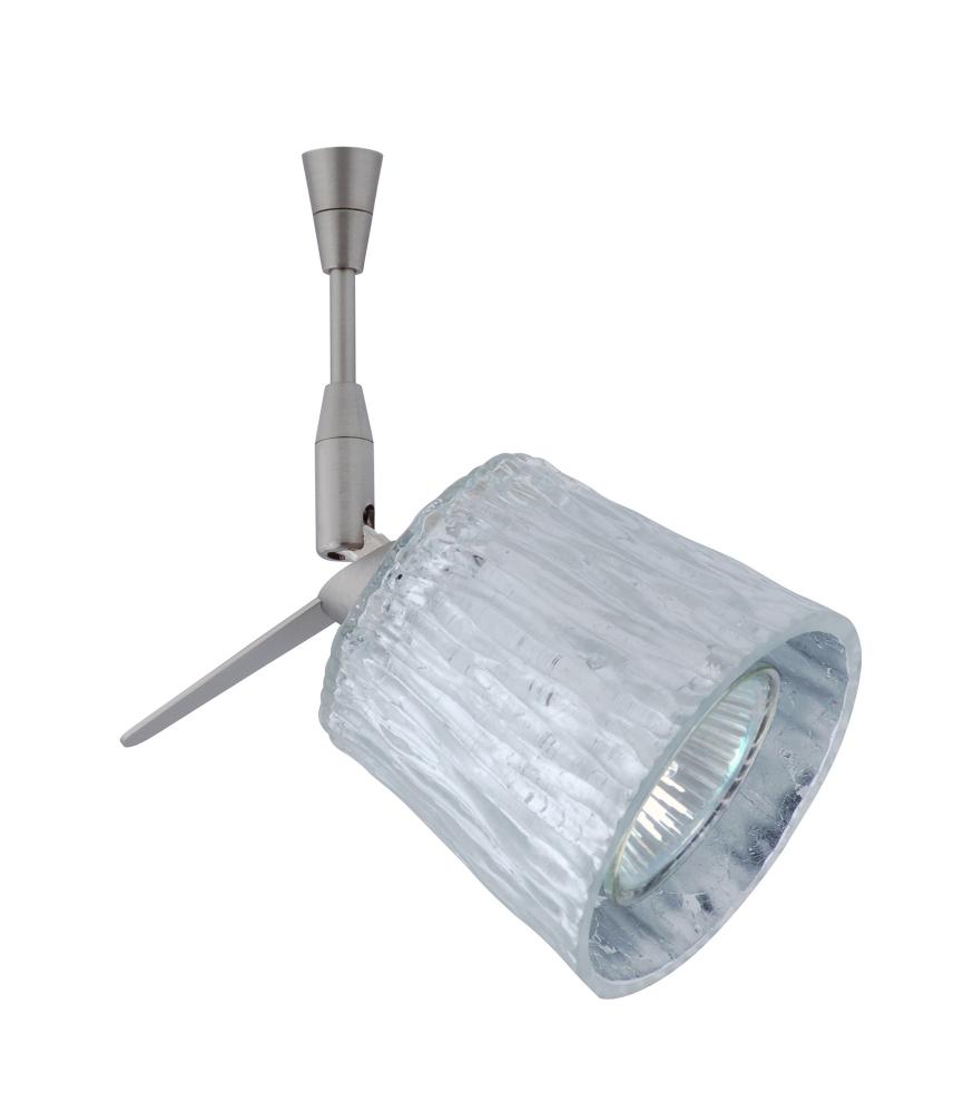 Besa Spotlight With 6&#34; Stem Nico 3 Satin Nickel Stone Silver Foil 1x50W Halogen Mr16