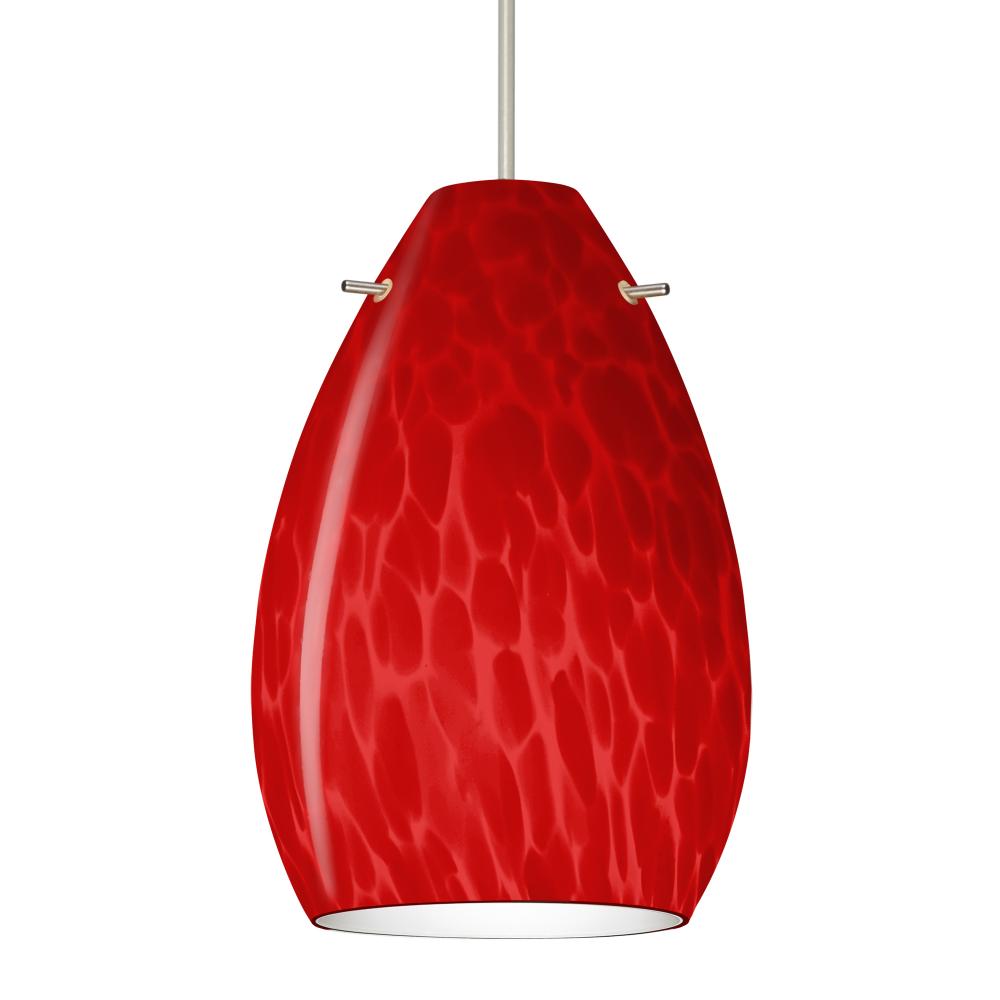 Besa, Pera 6 Cord Pendant for Multiport Canopy, Red Cloud, Satin Nickel Finish