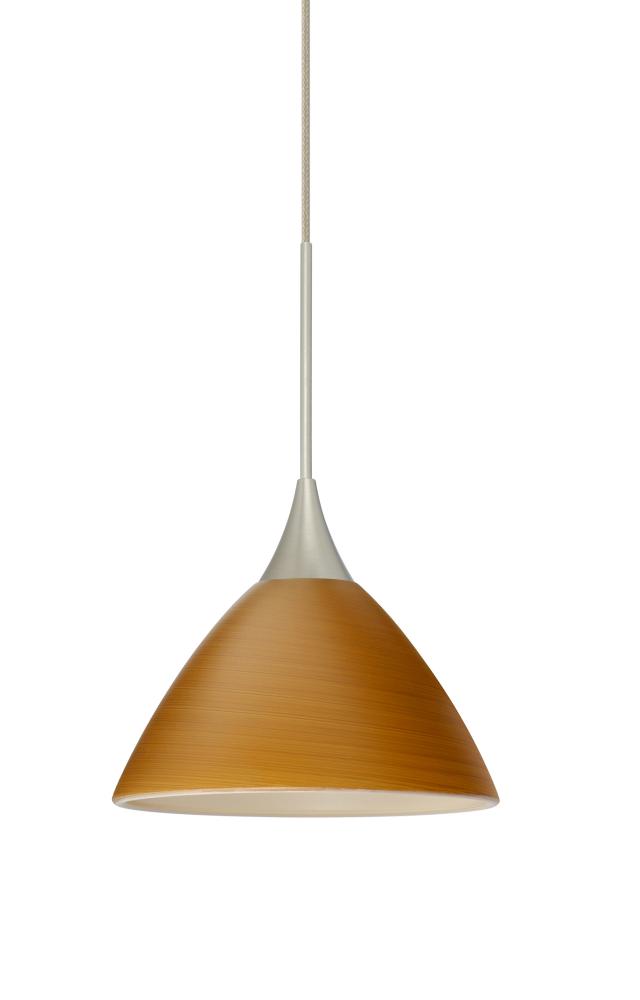 Besa Pendant For Multiport Canopy Domi Satin Nickel Oak 1x5W LED