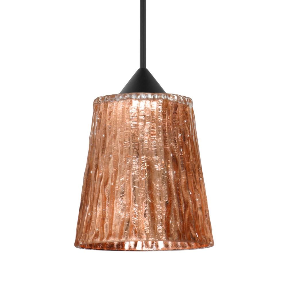 Besa Pendant For Multiport Canopy Nico 4, Black Finish, Stone Copper Foil 1x5W LED