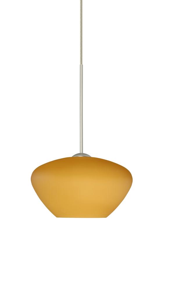 Besa Pendant For Multiport Canopy Peri Satin Nickel Amber Matte 1x50W Halogen