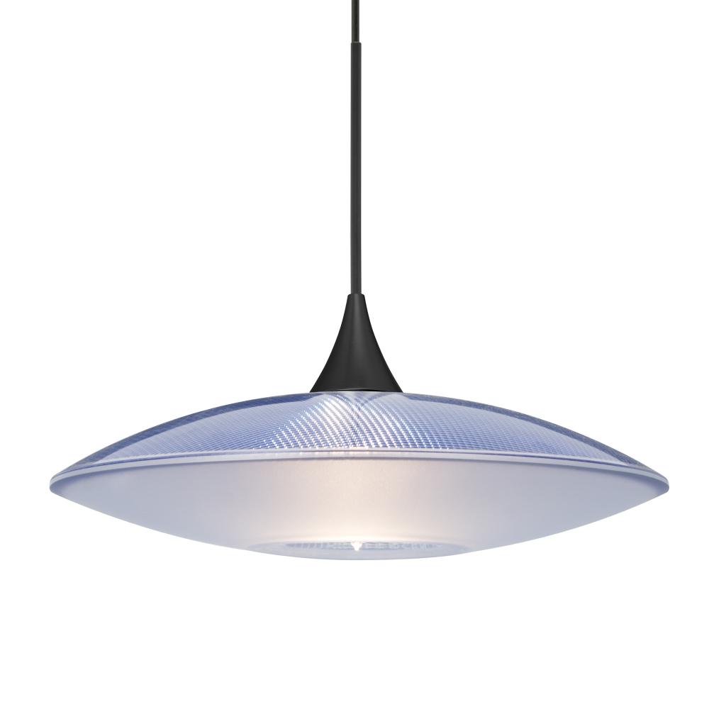 Besa Pendant For Multiport Canopy Spazio, Black Finish, Blue/Frost 1x5W LED