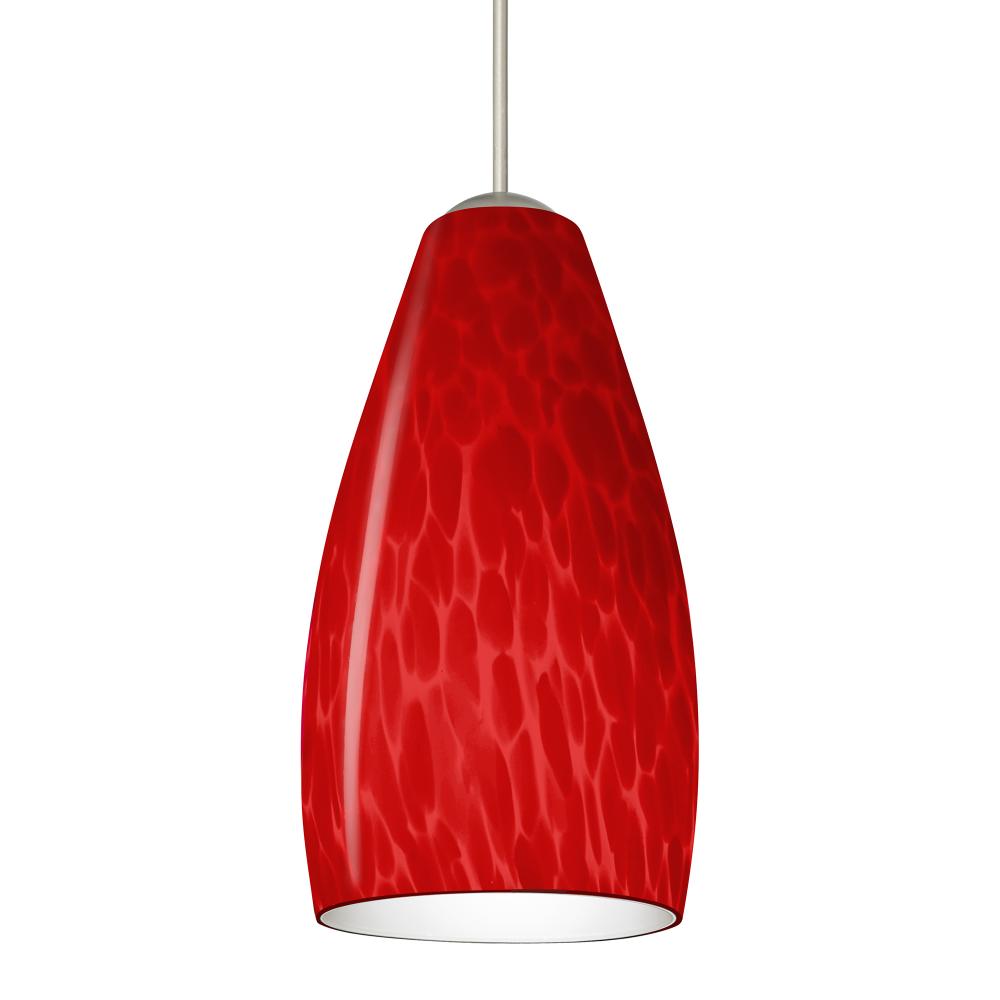 Besa, Karli Cord Pendant for Multiport Canopy, Red Cloud, Satin Nickel Finish