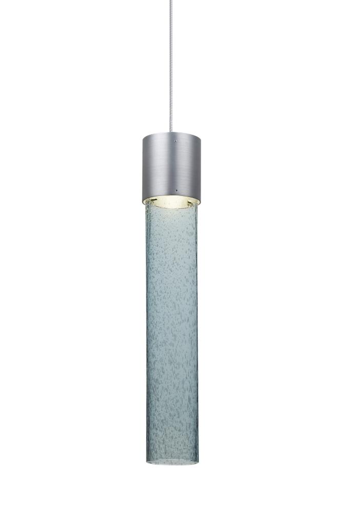 Besa, Wanda 12 Cord Pendant For Multiport Canopy, Blue Bubble, Satin Nickel Finish, 1