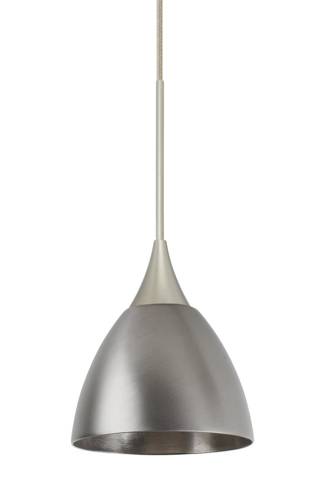 Besa Divi Pendant, Metal Satin Nickel, Satin Nickel, 1x9W LED