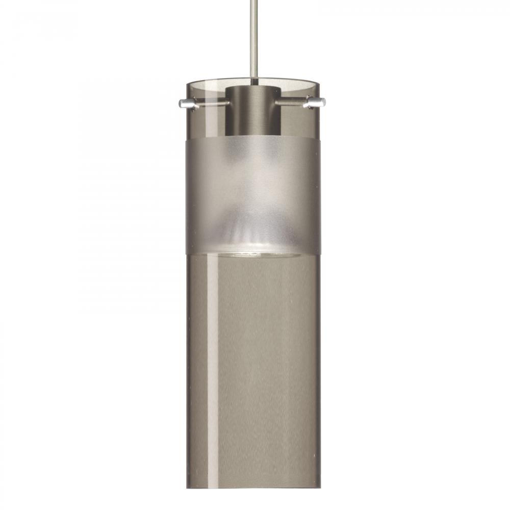 Besa, Scope 7 Cord Pendant, Smoke/Frost, Satin Nickel Finish, 1x5W LED