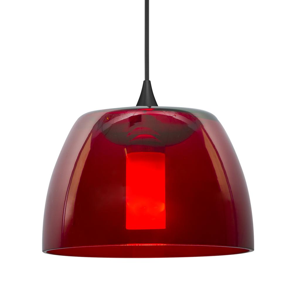 Besa Spur Pendant, Red, Black Finish, 1x3W LED