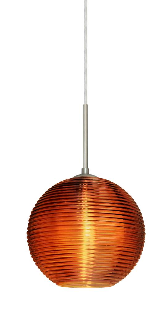 Besa Kristall 8 Pendant Satin Nickel Amber 1x75W Medium Base