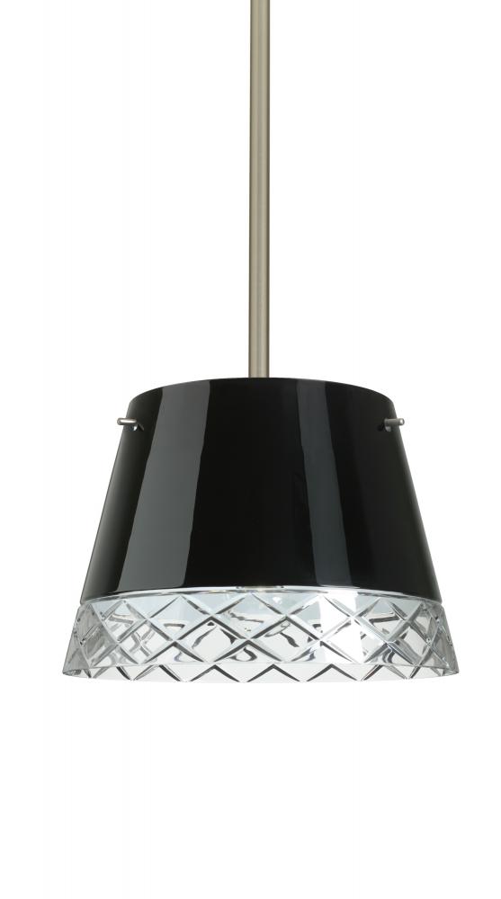 Besa Amelia 12 LED Pendant 1TT Black/Hand-Cut Satin Nickel 1x11W LED