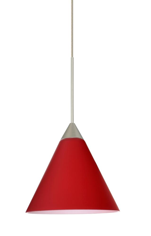 Besa Pendant Kani Satin Nickel Ruby Matte 1x5W LED